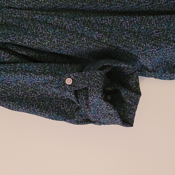 Smart Set green/blue and multi colour button down shirt - Picture 6 of 7